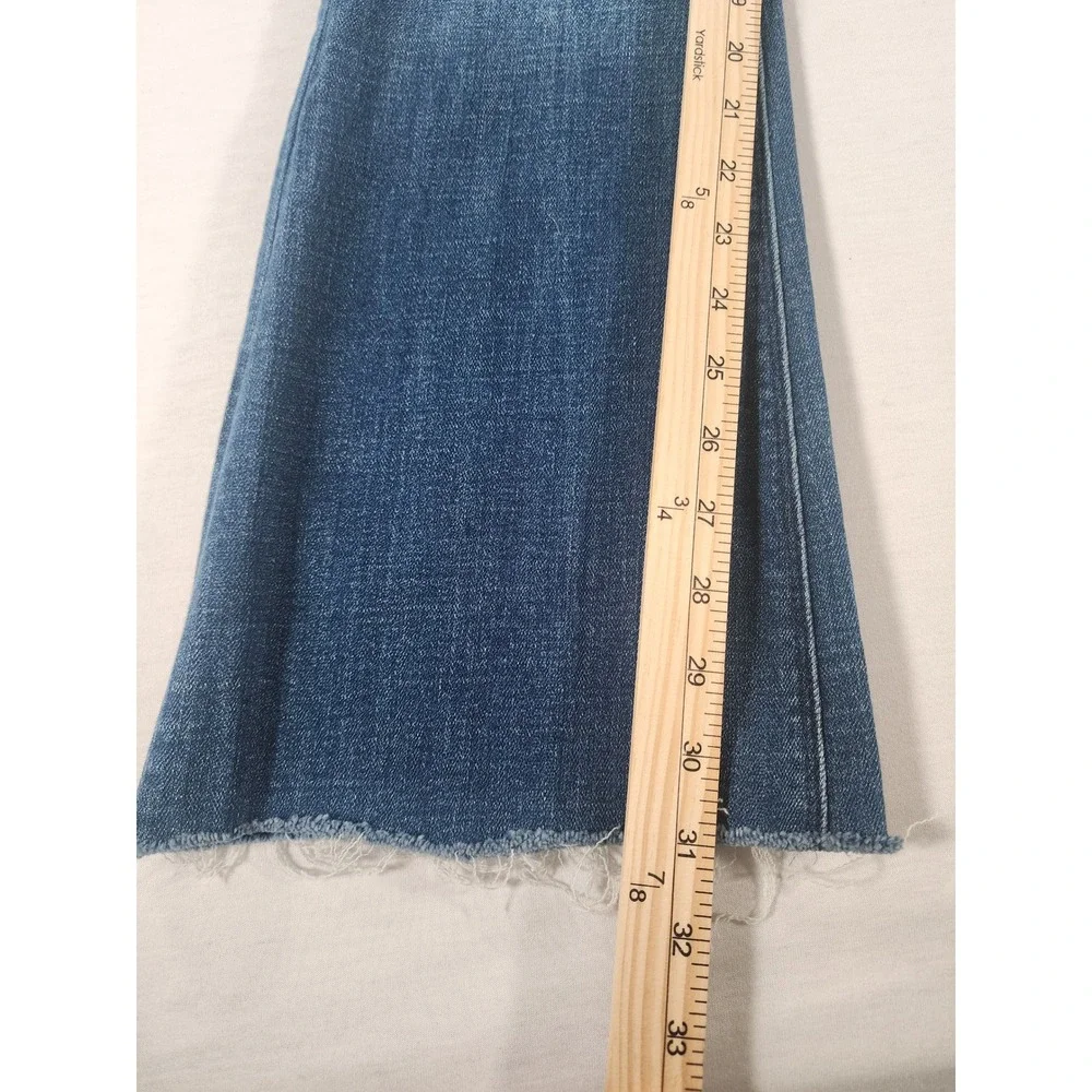 Anthropologie Unpublished Flare Jeans Women 29 Mid Rise Raw Hem Stretch‎ Retro